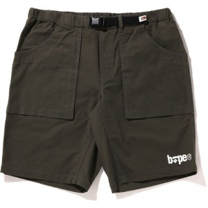 Men Bape Climbing Shorts Shorts Olivedrab USA | QM4985395