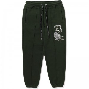 Men Bape College Badges Sweatpants Pants Green USA | QM9430640