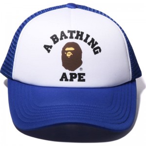 Men Bape College Mesh Cap Caps Blue USA | PS8231621