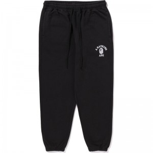 Men Bape College One Point Overdye Pants Pants Black USA | OW5449549