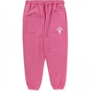 Men Bape College One Point Overdye Pants Pants Pink USA | EC3792772