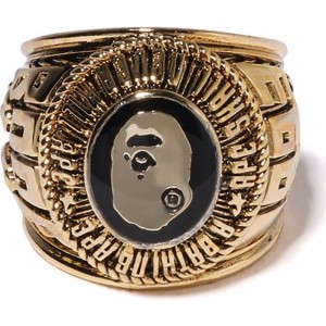 Men Bape College Ring Accessories Gold USA | DJ2525455