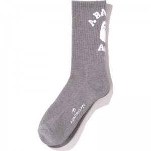 Men Bape College Socks Socks Gray USA | XM7877587