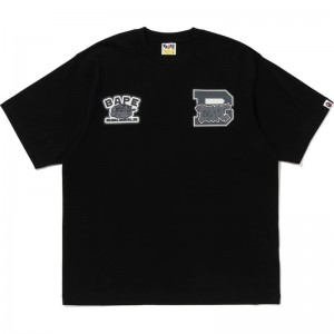 Men Bape Fake Puff Tee Cut And Sewn Black USA | RE9691661