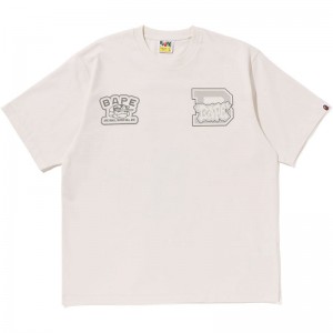 Men Bape Fake Puff Tee Cut And Sewn White USA | KU6706076