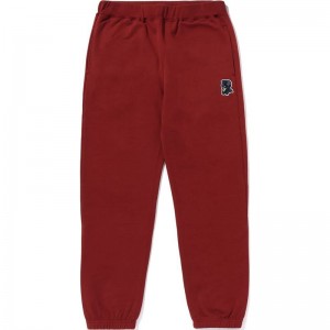 Men Bape General Sweat Pants Pants Burgundy USA | BD6122512