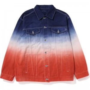 Men Bape Gradation Champion Loose Fit Denim Jacket Jackets Multicolor USA | CQ0293723