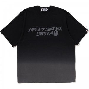 Men Bape Gradation Tee Cut And Sewn Black USA | WI3241921