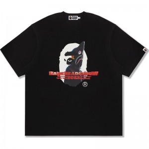 Men Bape Heads Show Relaxed Fit Tee Cut And Sewn Black USA | GF8506756