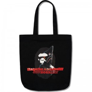 Men Bape Heads Show Tote Bag Bags Black USA | AJ2245225