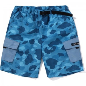 Men Bape Honeycomb Camo Cargo Shorts Shorts Blue USA | BM4824184