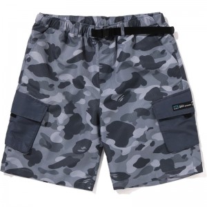 Men Bape Honeycomb Camo Cargo Shorts Shorts Grey USA | XQ5883083