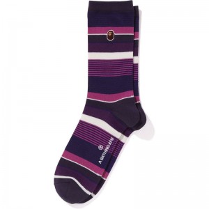 Men Bape Hoop Socks Socks Purple USA | FX4994594