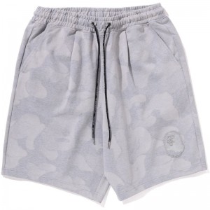 Men Bape Ink Camo Ape Head Patch Sweat Shorts Shorts Grey USA | XG6546856