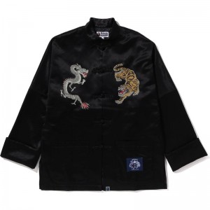 Men Bape Japanese Motif Loose Fit China Jacket Jackets Black USA | WJ2725675