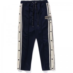 Men Bape Jersey Track Pants Pants Navy USA | AK3371731