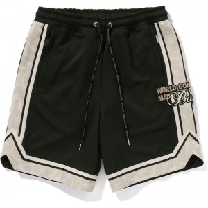 Men Bape Jersey Track Shorts Shorts Green USA | IF7433043