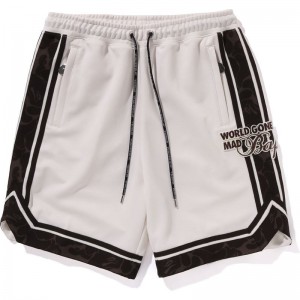 Men Bape Jersey Track Shorts Shorts White USA | MU4167817