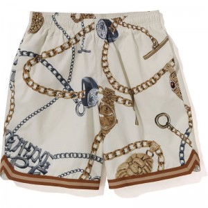 Men Bape Jewels Shorts Shorts White USA | EF5603363