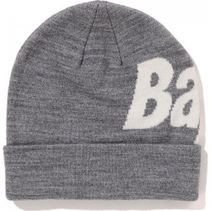 Men Bape Knit Cap Caps Gray USA | ZT7837587