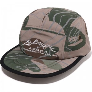 Men Bape Layered Line Camo Jet Cap Caps Beige USA | AU4129319