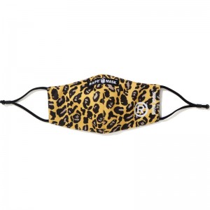 Men Bape Leopard Mask Accessories Orange USA | UW1598858