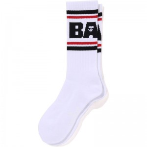 Men Bape Line Socks Socks Black USA | TK7854584