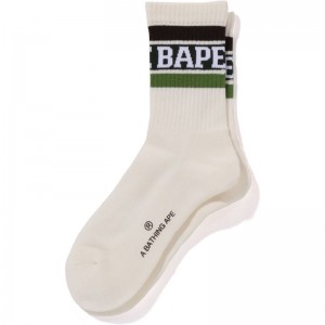 Men Bape Line Socks Socks Green USA | AR1398838