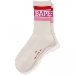 Men Bape Line Socks Socks Pink USA | XX1729779