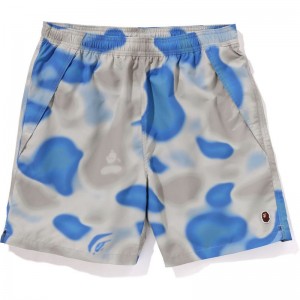 Men Bape Liquid Camo One Point Beach Shorts Shorts Blue USA | AA5226426