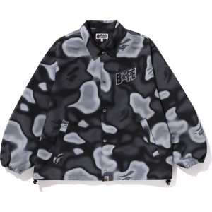 Men Bape Liquid Camo Sta Coach Jacket Relaxed Fit Jackets Black USA | HJ8528358