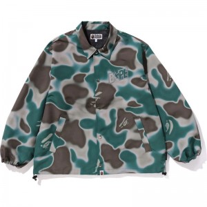 Men Bape Liquid Camo Sta Coach Jacket Relaxed Fit Jackets Olivedrab USA | PO5650960