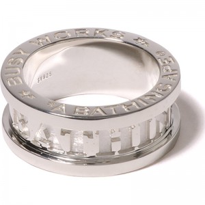 Men Bape Logo Ring Accessories Silver USA | QE5780870