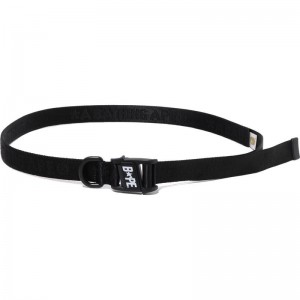 Men Bape Logo Tape Belt Accessories Black USA | ZJ3212322