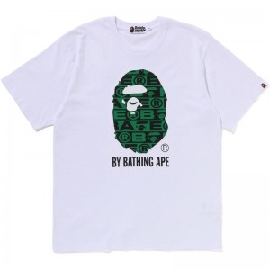 Men Bape Lux Sport Pattern By Bathing Ape Tee Cut And Sewn White USA | KJ8660960