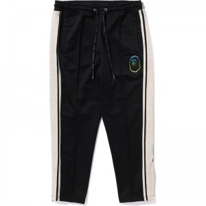 Men Bape Lux Sport Pattern Jacquard Track Pants Pants Black USA | AQ9440340