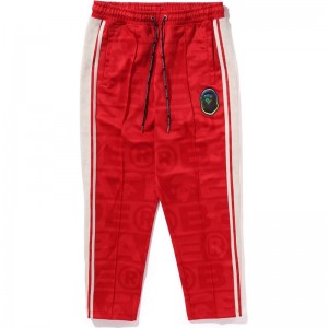 Men Bape Lux Sport Pattern Jacquard Track Pants Pants Red USA | UQ5697767