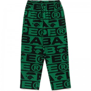 Men Bape Lux Sport Pattern Oversized Sweat Pants Pants Green USA | XH2013703