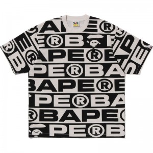 Men Bape Lux Sport Pattern Oversized Tee Cut And Sewn White USA | WC4250220