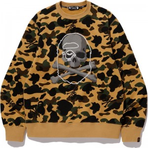 Men Bape Mm Crewneck #2 Sweatshirts Yellow USA | WP7943293