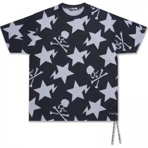 Men Bape Mm Sta Pattern Relaxed Tee Cut And Sewn Black USA | AU0896686