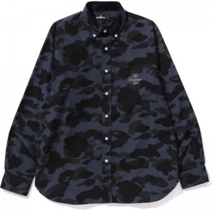 Men Bape Mr. Bathing Ape 1st Camo Bd Shirt Shirts Black USA | DV5253723