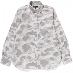 Men Bape Mr. Bathing Ape 1st Camo Bd Shirt Shirts White USA | QZ7819089