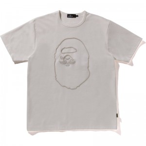 Men Bape Mr. Bathing Ape Embroidery Tee Cut And Sewn White USA | OR7884884