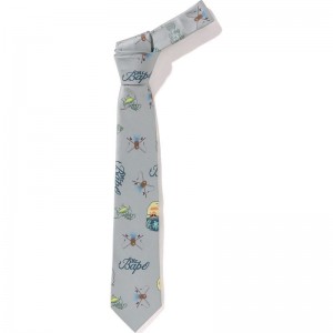 Men Bape Mr. Bathing Ape Tie Accessories Gray USA | BW9277827