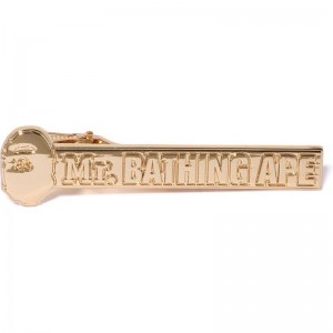 Men Bape Mr. Bathing Ape Tie Pin Accessories Gold USA | KQ5967997