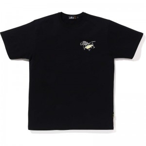 Men Bape Mr. Bathing Ape Wide Tee Cut And Sewn Black USA | RT8119619