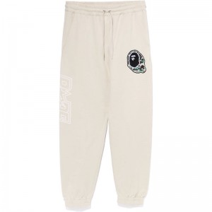 Men Bape Multi Motif Sweat Pants Pants White USA | BN6790470