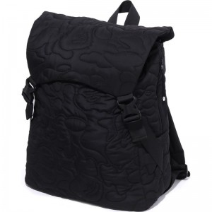 Men Bape Neon Camo Quilting Day Pack Bags Black USA | TV8451641