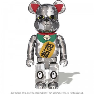 Men Bape New Year Be@rbrick Manekineko 1000% Figure Silver USA | PG2280820